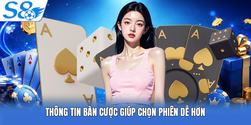 Thông tin bàn cược giúp chọn phiên dễ hơn